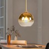 MZSUS Gradient Gold Glass Globe Pendant Light,Spherical Glass Hanging Light