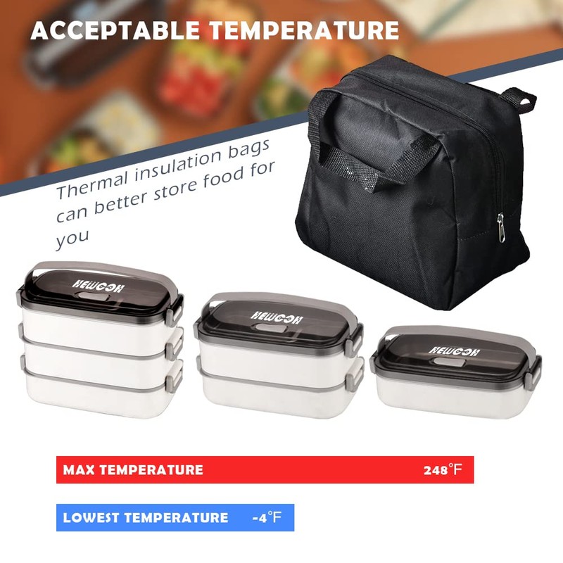 HEWOOH Large Bento Box Adult Lunch Box (74 Oz Large