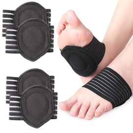 JEYORZY 2 Pairs of Cushioned Compression Arch Support Support Sleeves for Plantar Fasciitis, Flat Feet and Heel Spurs for Men and Women