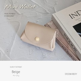 Cross Marbury R54 Mini Wallet That Won't Break Bills, Card Storage, Coin Purse, Easy to Use, Small, Compact, Cute, Simple,, beige