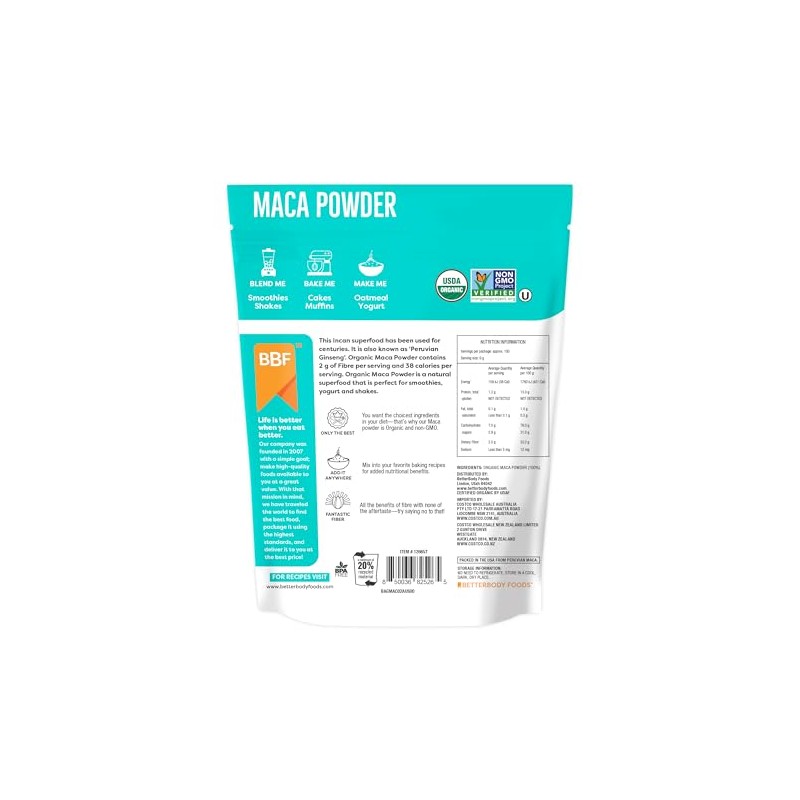 Better Body Foods Maca Orgánica Organic Maca 12 oz (340g)