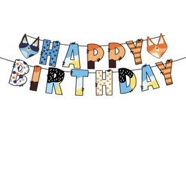 Happy Birthday Banner, Bluey Dog Birthday Banner Garland Birthday Colourful for Adults and Children Birthday Party Decoration