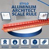 Stylo 12" Aluminum Architect Scale Ruler Laser Etched Triangle Drafting