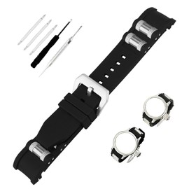 Topuly 26mm Rubber Watch Band Compatible for Invicta Russian Diver 1242 1433 1434 1435 1436 1437 1438 1595 1799 1800 1803 1805 1928 1936 26 mm Silicone Strap Wirstband accessories replacement for Men and Women, Black Red