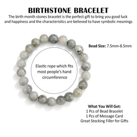 CERSLIMO Birthday Gifts for Her - June Birthstone Moonstone Bracelet Birthday Gift for Women Men Daughter Mum Nana Sister Granddaughter Niece Jewellery for Valentines Anniversary