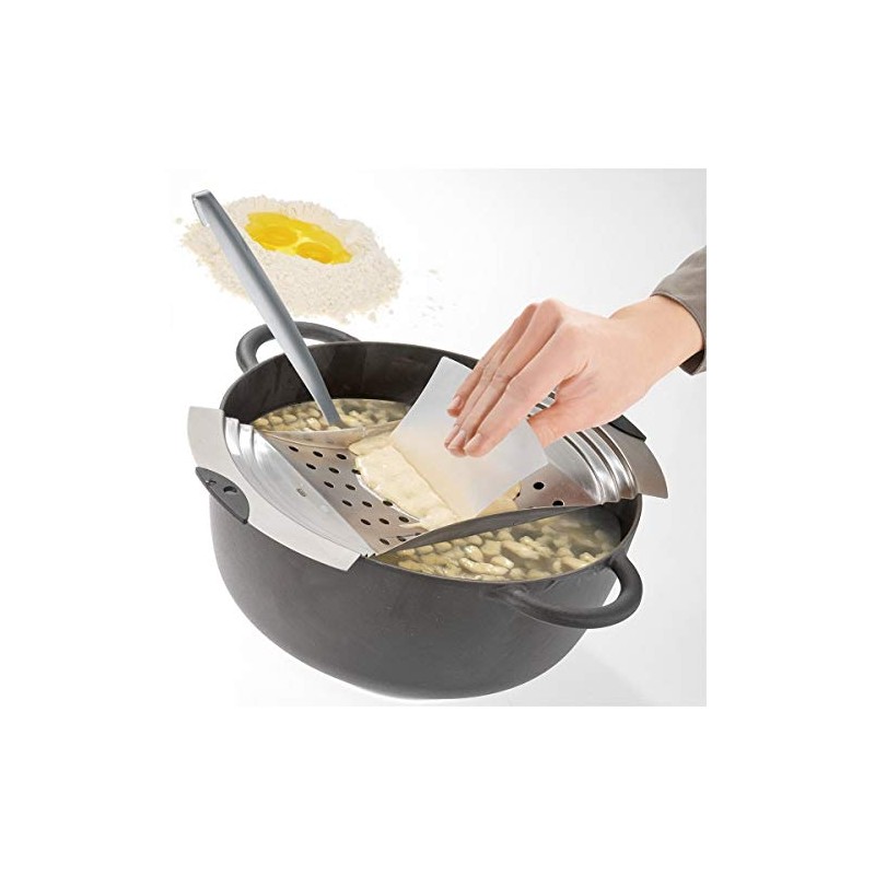 Gefu Spaetzle Maker Ergo, Colander, Sieve, with Scraper, Stainless Steel,