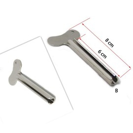 Silver Tube Squeezer Key Metal Tube Squeezer Wringer Roller Tool for Toothpaste Hair Color Dye Hand Cream Cosmetics Paint (8cm x 3.5cm)