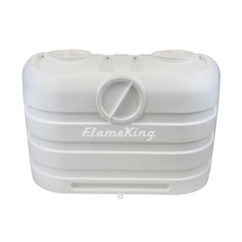 Flame King Dual 20LB LP Propane Tank Light Plastic Heavy Duty Cover for RV, Travel Trailer, Camper - White