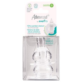 Advanced by Evenflo, Mamila Anticólicos, Flujo Medio, Cuello Estándar, Paquete de 2 Piezas, MEX