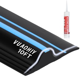 VUAOHIY 10 FT Universal Garage Door Threshold Seal Strip with Adhesive/Sealants, Flexible and Waterproof Bottom Rubber Weather Stripping Replacement（Blue, 1 Adhesvies）