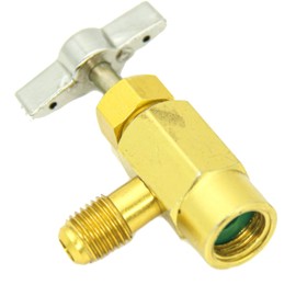 QDJUNE R134a Can Tap, Puncture Style Cans, with 1/4" SAE Male Thread to Connect R12 Manifold, R134A Valve Tool Bottle Opener 1/2In Female,1/4In SAE Male, for Automotive Air Conditioner Hose Fitting