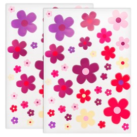 Lotsdonxia 2 Pcs Flower Car Stickers Set – Waterproof Vinyl Decals for Cars, Bikes, Laptops & Luggage, Multi-Colour Floral Bumper Stickers for DIY Decoration