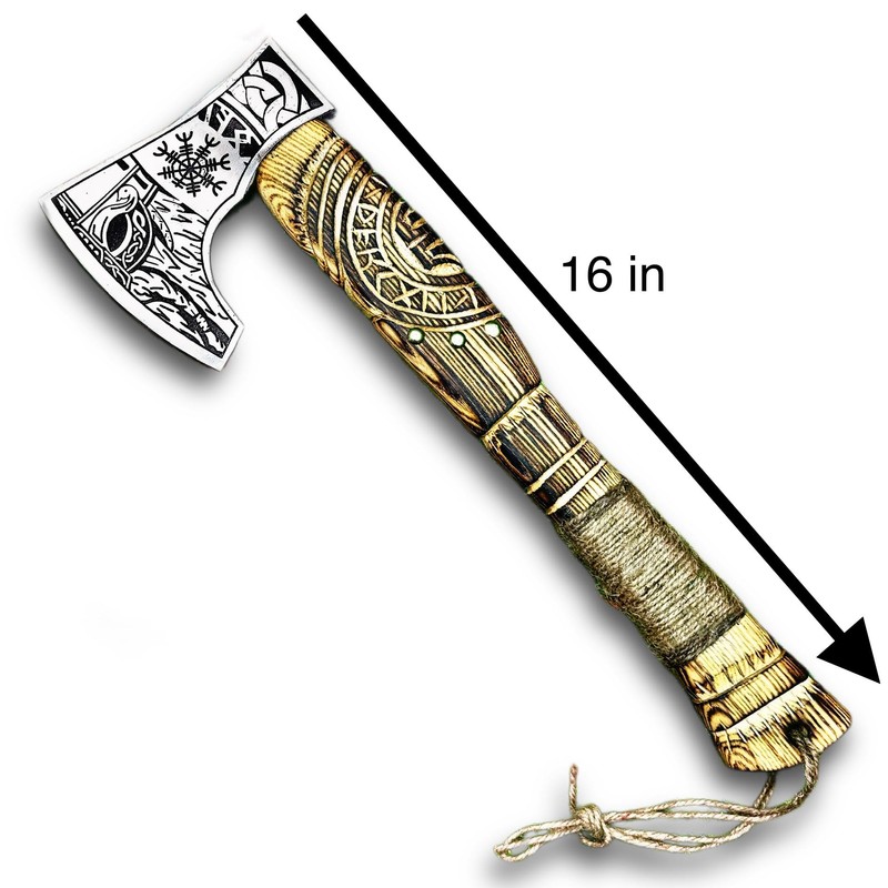 AX-7992 Custom Gift Forged Carbon Steel Viking Axe with Rose