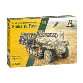 Italeri 7080S 1:72 Sd.Kfz. 251/1 "Stuka Zu Fuss - Model Building Kit, Standing Model Building, Crafts, Hobby, Gluing, Plastic Kit, Multi-Coloured