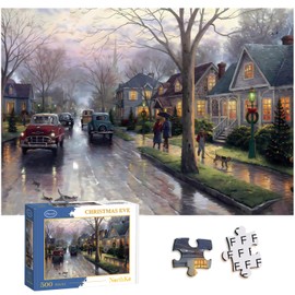 NorthKe 500 Piece Puzzles for Adults of Chrismas Eve, Jigsaw Puzzles 500 Pieces Puzzle Game for Family Challenging Brain Exercise for Game Nights - Finished Puzzle Size 20" x 14.2"
