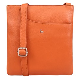 Lloyd Baker Genuine Leather Crossbody Bag, Soft Shoulder Handbag with Adjustable Strap, Phone Bag, Compact Size with Multiple Compartments, KANATAL (ORANGE PUMPKIN)