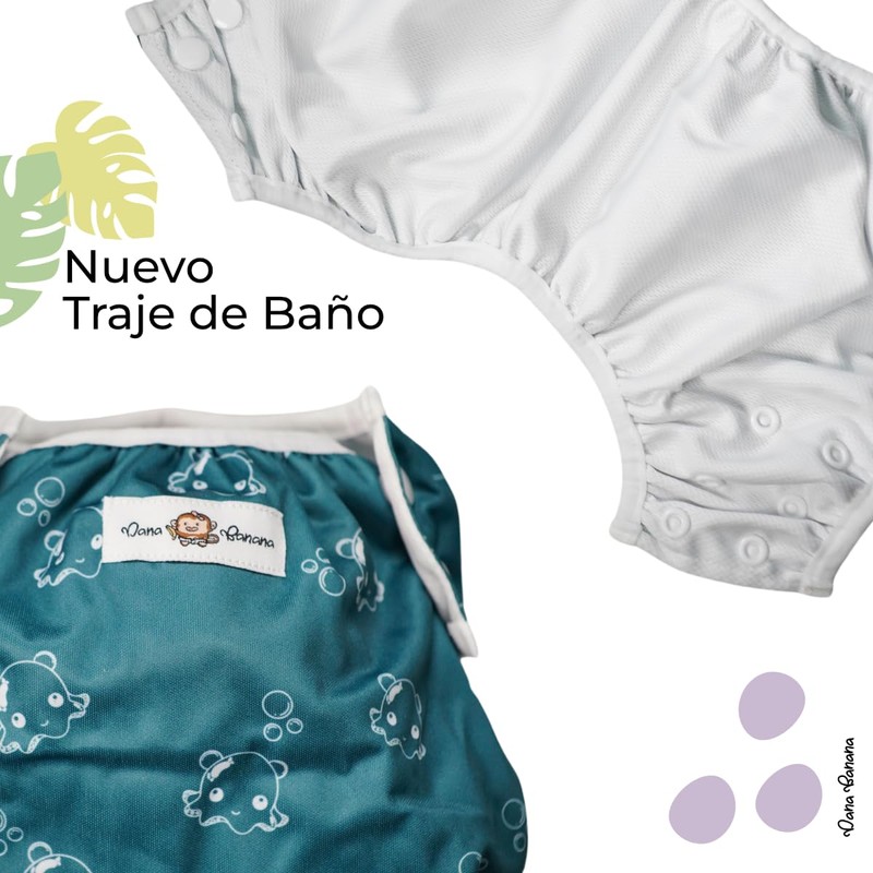 Paquete de 6 pañales reutilizables + 1 traje de baño
