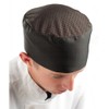 Chefs Mesh Top Skull Cap, White with Black Accent