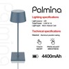 Palmina 842 LED Table Lamp, Dimmable, 4400 mAh LED Table
