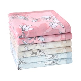 HOULIFE Women's Handkerchiefs - Flower Handkerchiefs, Women's Handkerchiefs, Pure 60S Combed Cotton for Everyday Use Wedding, 45 x 45 cm, 6/12 Pieces, mixed