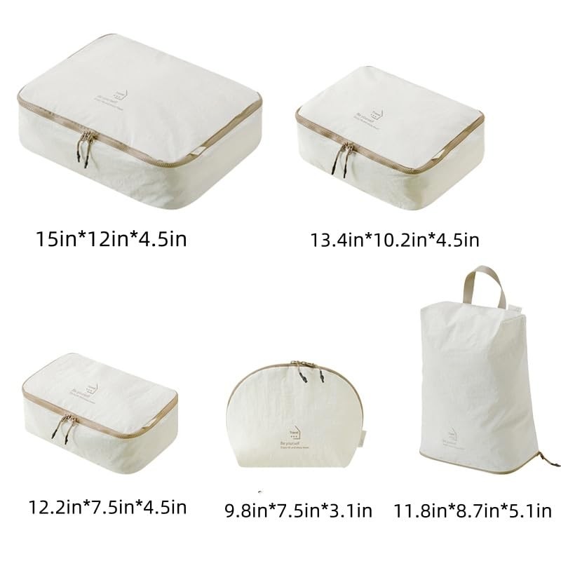 8 Piece Garment Bag, Beige.