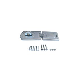 QCAA Extra Heavy Duty Concealed Safety Hasp, Flexible Link, with Hardened Staple, 6-1/4" Single Flexible, Zinc Plated, 1 Pack, Made in Taiwan