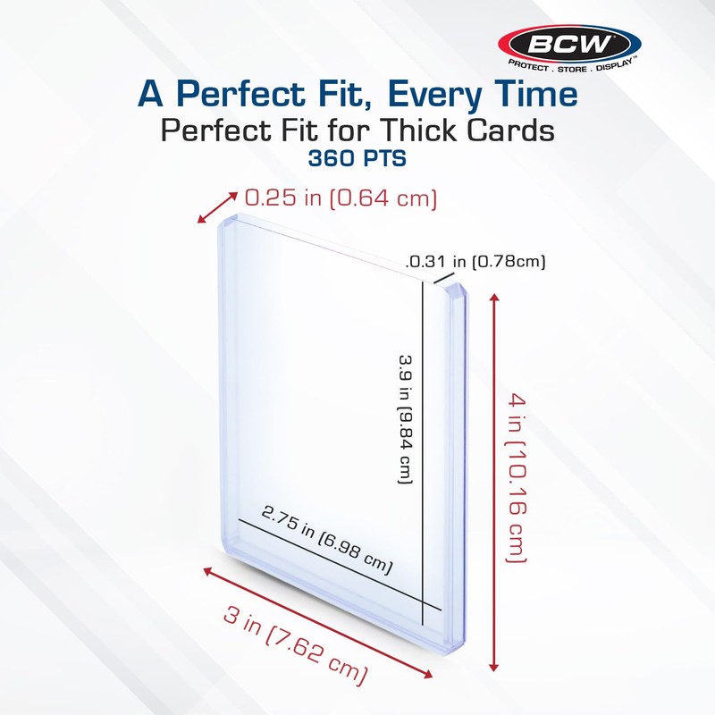 BCW Thick Card Topload Holder | Holds Relic, Patch, and