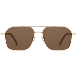 AMOMOMA Retro Oversized Square Aviator Sunglasses for Women Men, 2025 Fashion Vintage Trendy Large Aviator Sun glasses UV400 C4 gold/tea