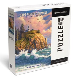 The Columbia-Pacific Coast, Washington, Cape Disappointment Lighthouse, Oil Painting (1000 Piece Puzzle, Challenging Jigsaw Puzzle for Adults, Made in USA)