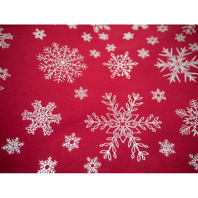 Lex's Linens Christmas Red Table Runner With a Silver Metallic