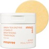 innisfree Green Tea Enzyme Vitamin C Brightening Toner Pads, Korean Face Toner Pads for Glow and Dark Spots