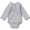 Wilson & Frenchy Organic Stripe Rib Wrap Bodysuit - Rain