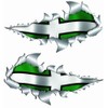 Large Size Devon Flag Metal Rip Open Sticker