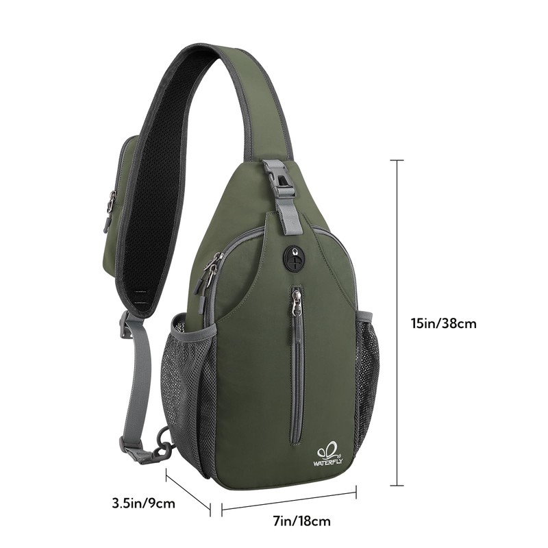WATERFLY Sling Backpack Sling Bag Shoulder Backpack Shoulder Bag Adjustable