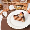 70 Pack 10in Ivory Plastic Dinner Plates, Disposable Round Fancy