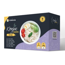 Hethstia Shirataki Noodle, Vegan Pho Konjac Noodle Ready to Eat Plant-Based Vietnamese Low Carb Konjac Noodle Pho, Low Calorie, Keto, Gluten-Free, Sugar-Free, Non-GMO, Healthy Meal & Holiday Gift