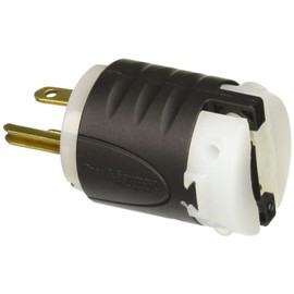 Legrand Pass & Seymour PS5466XCCV4 20 Amp 250V Straight Blade Extra Hard Use Specification Grade Plug, NEAM 6-20P, Black/White (1 Count)