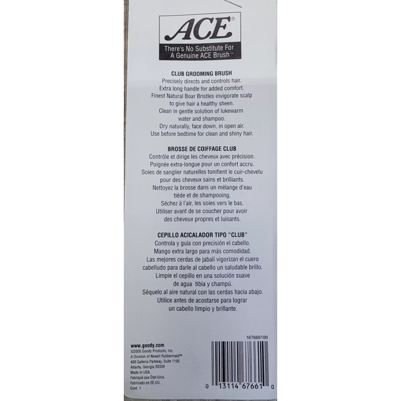 ACE Club Brush ( 100% Boar Bristles )