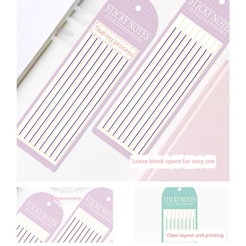 960Pcs Removable Long Strips Page Markers Underline Highlight Strips Clear