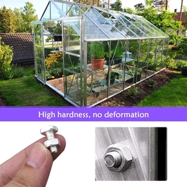 Greenhouse Nuts and Bolts,50 Sets Stainless Steel Greenhouse Screws Quick Assembly M6 X 13 Screws M6 Nuts Tool Assortment Set for Hardware Greenhouse Supplies