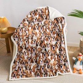 AILONEN Beagle Dog Blanket for Kids Adults,Beagle Animal Pattern Plush Dog Blanket Beagle Gift for Beagle Lovers,Double Sided Blanket Sherpa Throw Print Flannel Fleece(47 x31 inches)