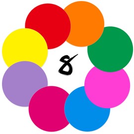 Zayvor 8 Dry Erase Circles Dot, Removable Vinyl Dots Stickers Colorful Wall Decal Classroom Tables,Home Office School Teaching Students Back to School Supplies, 11 Inch