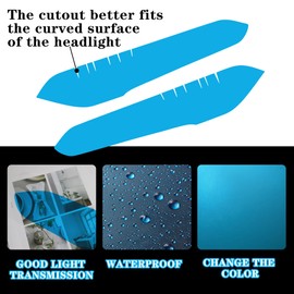 TOMALL 1 Pair Headlight Vinyl Films Smoke Tint Compatible with Honda 11th Gen Civic 2022-2025+ Light Transmission Tint Wrap Exterior Self-Adhesive Sticker Decorations Trim (Blue)