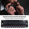 Black Harmonica C Key 10 Hole Blue Harp Stainless Steel