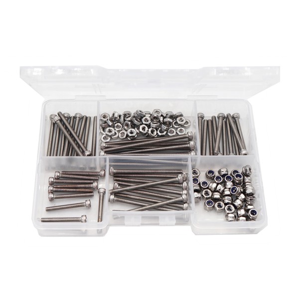 binifiMux 160pcs M2.5 Hex Socket Cap Screws Self Locking Nuts