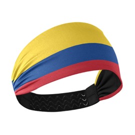 Women's Fashion Headbands Colombian Flag Yoga Elastic Hair Bands Sweat Hair Wrap for Workout Running Sport