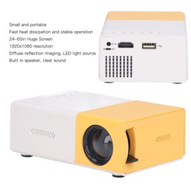 Portable Film Projector, TFT LCD Screen with a Resolution of 1920 x 1080 and a 24 60 Inch Giant Screen, Super Heat Project with 30,000 Hours