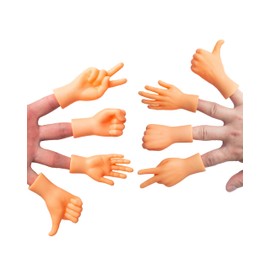 AQKILO Tiny Hands Miniature Finger Puppets with Left and Right Hand, Party Favors, Educational, TikTok Toys, 8 Pieces (4 Mixed Style)