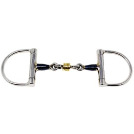 CHALLENGER Horse Sweet Iron 4-3/4" D-Ring Bit 3-Piece Dog Bone Mouth w/Rings 35615E