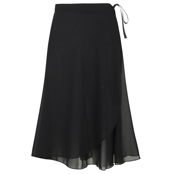 Deesorxin Ballet Skirt for Women Long Wrap Skirt Sheer Dance Costumes with Adjustable Waist tie for Adult Ladies Big Girls Black